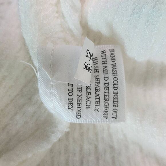 Bobi White Cowl Neck Waffle Knit Top NWT Medium Revolve Thermal Knit Comfy Top - Picture 10 of 12